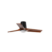 Heywood Tub 90cm Ceiling Fan with LED Light / Black with Walnut / Timber Blades