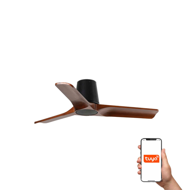 Heywood Tub 90cm Ceiling Fan / Black with Walnut / Timber Blades