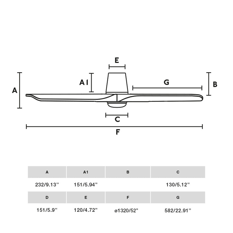Heywood Tub 132cm Ceiling Fan with LED Light / White with Pine / Timber Blades