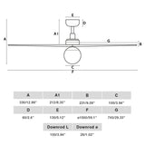 Klim 150cm Ceiling Fan with Light / Black with Walnut / Timber Blades