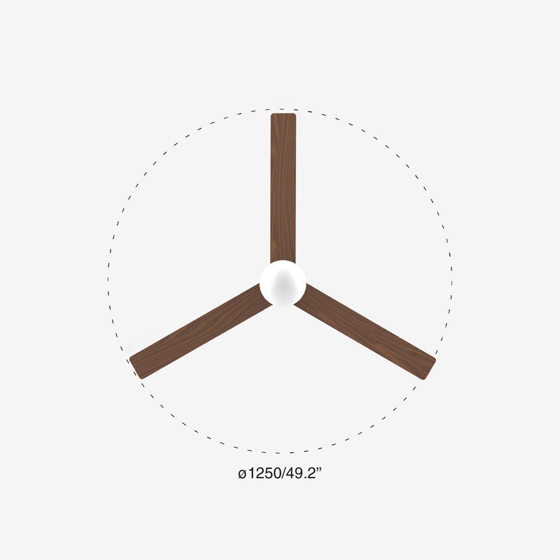 Klim 125cm Ceiling Fan with Light / Black with Walnut / Timber Blades