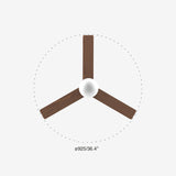 Klim 92.5cm Ceiling Fan with Light / Black with Walnut / Timber Blades