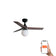 Klim 92.5cm Ceiling Fan with Light / Black with Walnut / Timber Blades