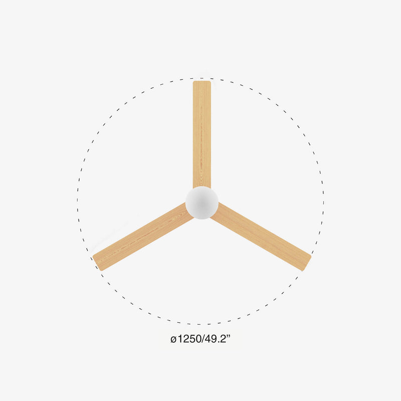 Klim 125cm Ceiling Fan with Light / White with Pine / Timber Blades
