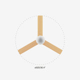 Klim 92.5cm Ceiling Fan with Light / White with Pine / Timber Blades