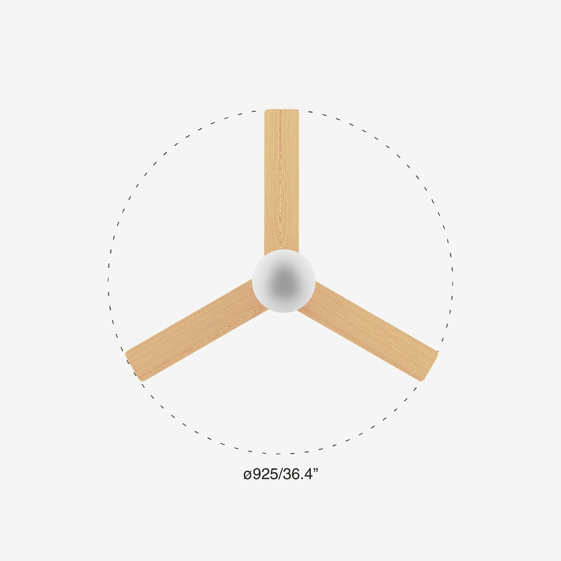 Klim 92.5cm Ceiling Fan with Light / White with Pine / Timber Blades