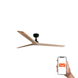 Klim 150cm Ceiling Fan / Black with Pine / Timber Blades