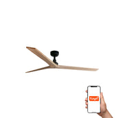 Klim 150cm Ceiling Fan / Black with Pine / Timber Blades