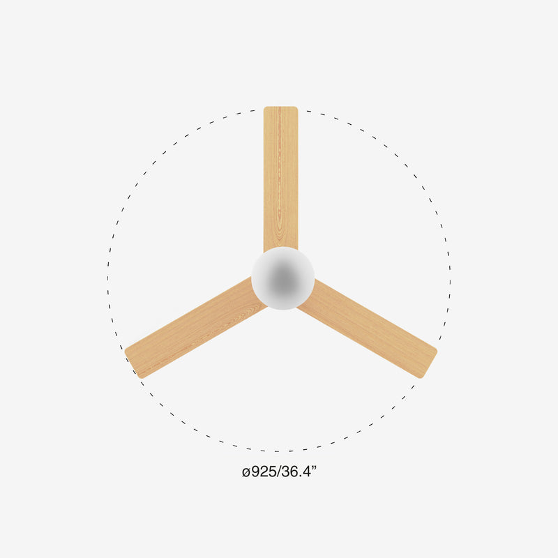 Klim 92.5cm Ceiling Fan with Light / Black with Pine / Timber Blades
