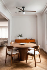 Klim 150cm Ceiling Fan with Light / Black with Walnut / Timber Blades