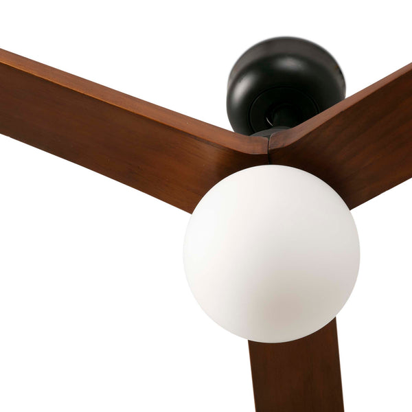 Klim 150cm Ceiling Fan with Light / Black with Walnut / Timber Blades