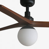 Klim 125cm Ceiling Fan with Light / Black with Walnut / Timber Blades