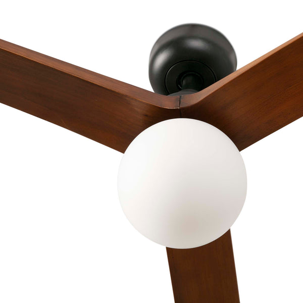 Klim 125cm Ceiling Fan with Light / Black with Walnut / Timber Blades