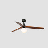 Klim 125cm Ceiling Fan with Light / Black with Walnut / Timber Blades