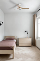 Mini Punt 90cm Ceiling Fan with LED Light / White with Maple / ABS Blades