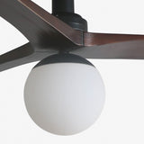 Klim 92.5cm Ceiling Fan with Light / Black with Walnut / Timber Blades