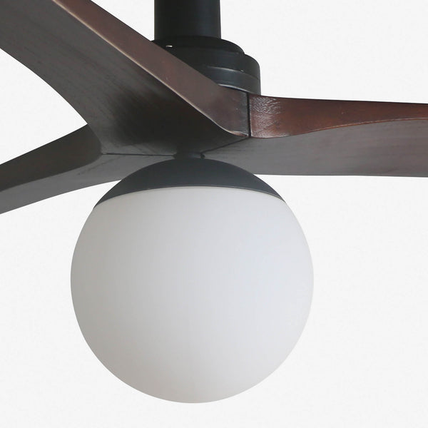 Klim 92.5cm Ceiling Fan with Light / Black with Walnut / Timber Blades
