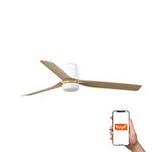 Punt Tub 130cm Ceiling Fan with LED Light / White with Maple / ABS Blades