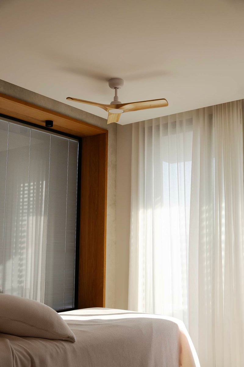 Heywood 90cm Ceiling Fan / White with Pine / Timber Blades
