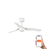 Mini Punt 90cm Ceiling Fan with LED Light / White / ABS Blades