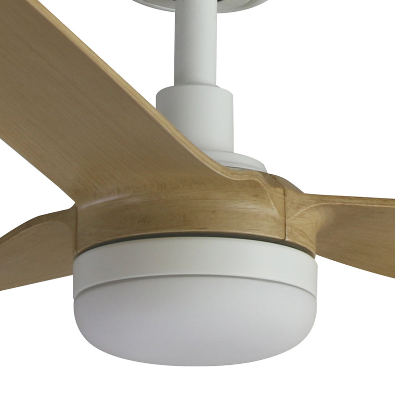 Punt 130cm Ceiling Fan with LED Light / White with Maple / ABS Blades