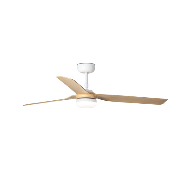 Punt 130cm Ceiling Fan with LED Light / White with Maple / ABS Blades